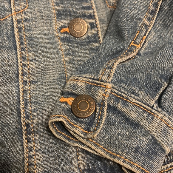 Denim Jean Jacket Button Front & Cuffs Stretch Old Navy Girls 6-7 - Picture 7 of 7